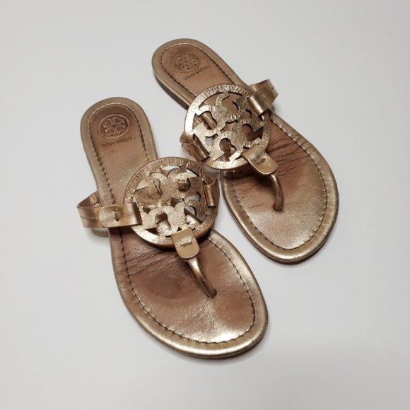 rose gold tory burch flip flops